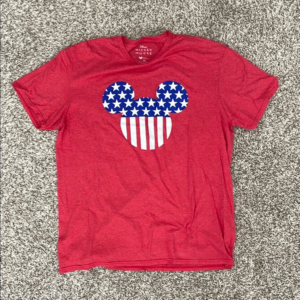 Disney Red Mickey Mouse Tee with Blue Stars